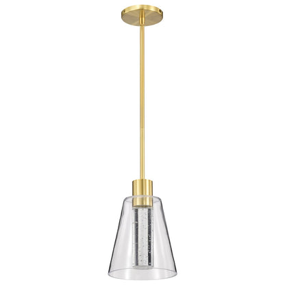 Satco 62-2181 12W LED Fixture Aura - 7 Inch Pendant Brushed Brass K9