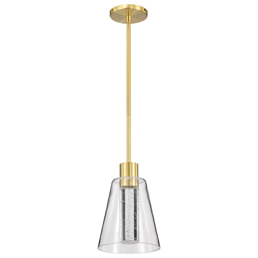 Satco 62-2181 12W LED Fixture Aura - 7 Inch Pendant Brushed Brass K9