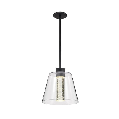 Satco 62-2172 12W LED Fixture Aura - 12 Inch Pendant Matte Black K9