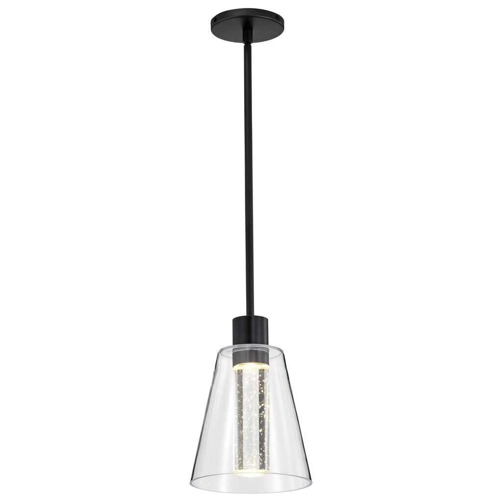 Satco 62-2171 12W LED Fixture Aura - 7 Inch Pendant Matte Black K9