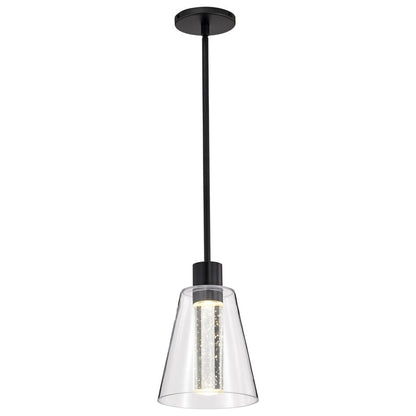 Satco 62-2171 12W LED Fixture Aura - 7 Inch Pendant Matte Black K9