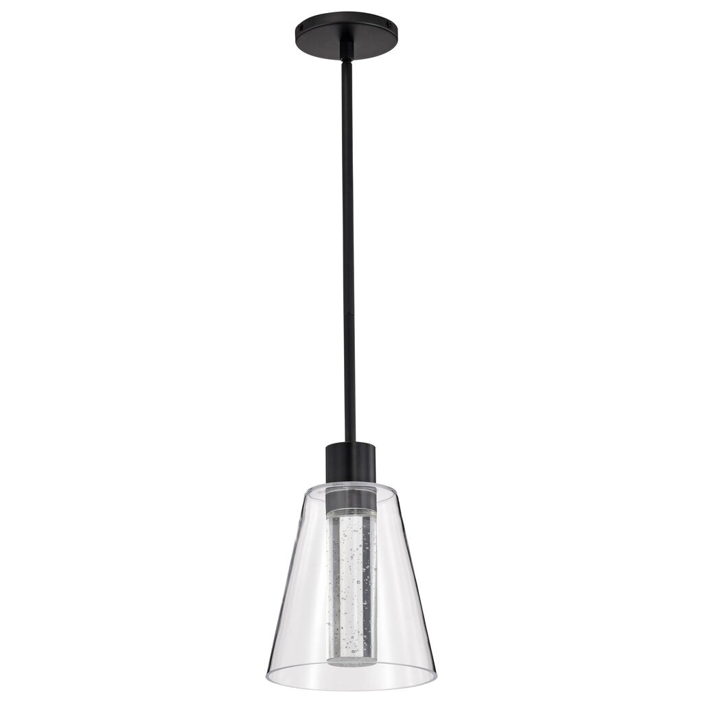 Satco 62-2171 12W LED Fixture Aura - 7 Inch Pendant Matte Black K9