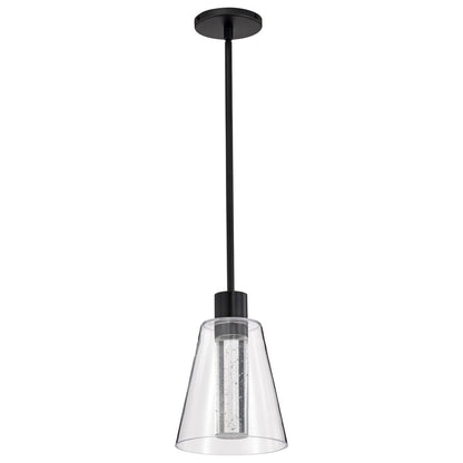 Satco 62-2171 12W LED Fixture Aura - 7 Inch Pendant Matte Black K9