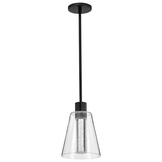 Satco 62-2171 12W LED Fixture Aura - 7 Inch Pendant Matte Black K9