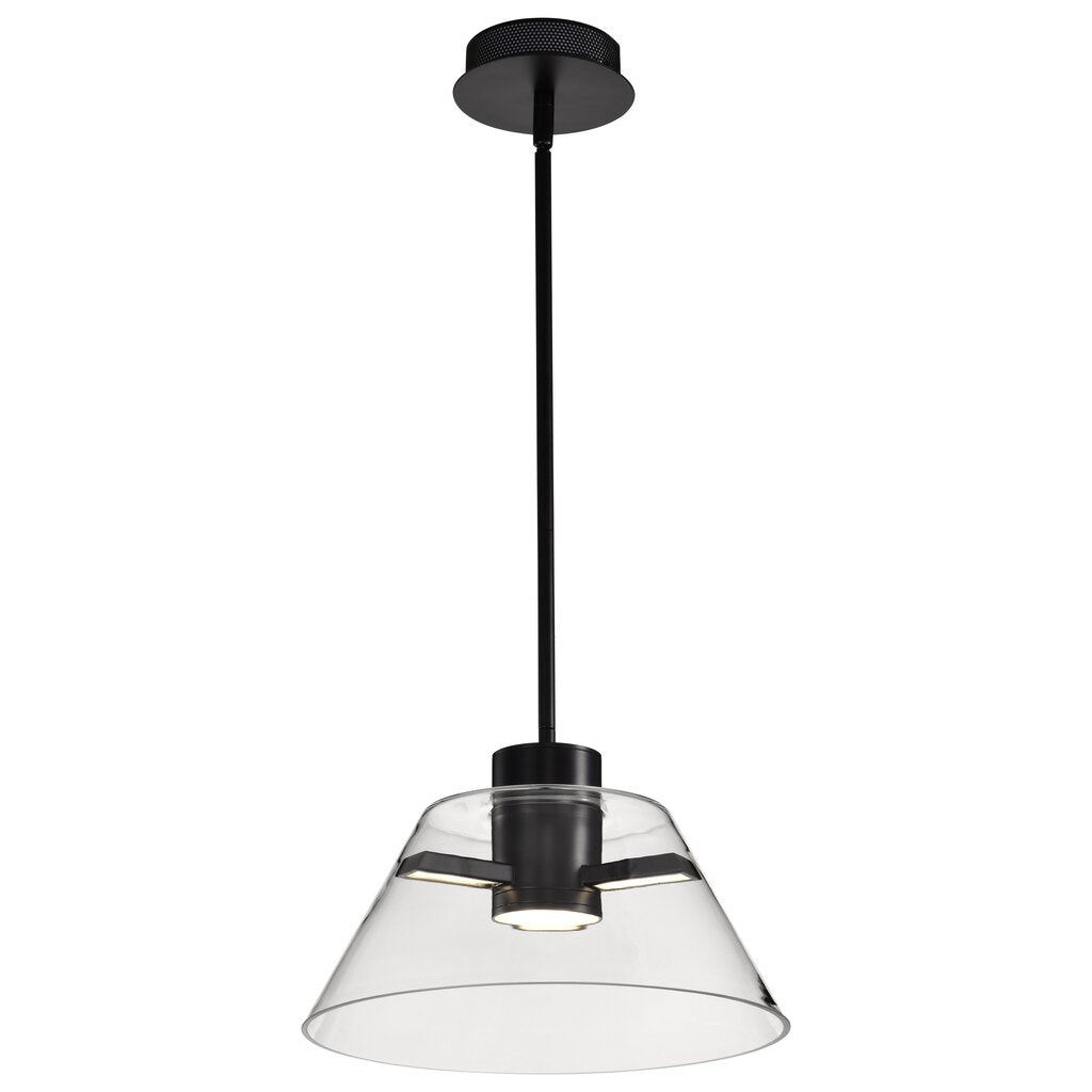 Satco 62-2061 12W LED Fixture Edmond - 14 Inch Pendant Matte Black