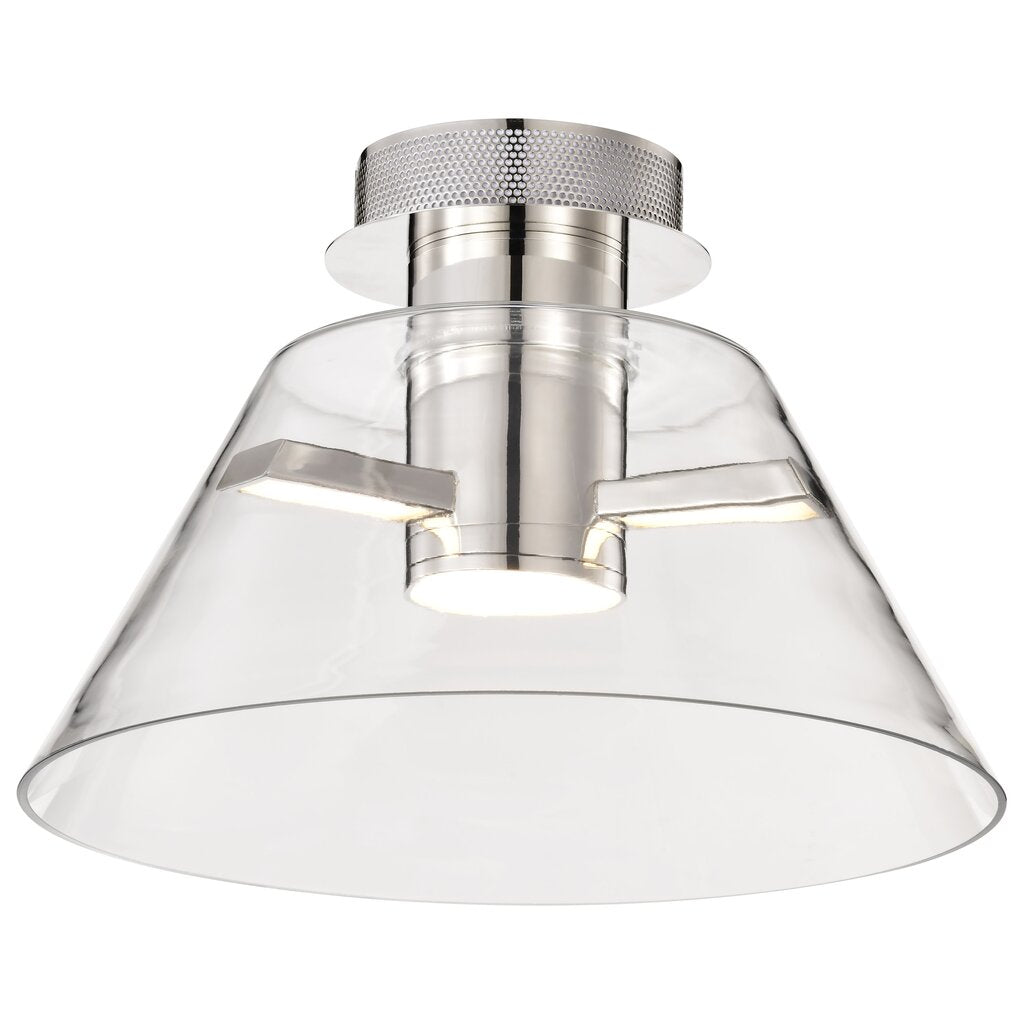 Satco 62-2053 12W LED Fixture Edmond - 14 Inch Semi Flush Polished
