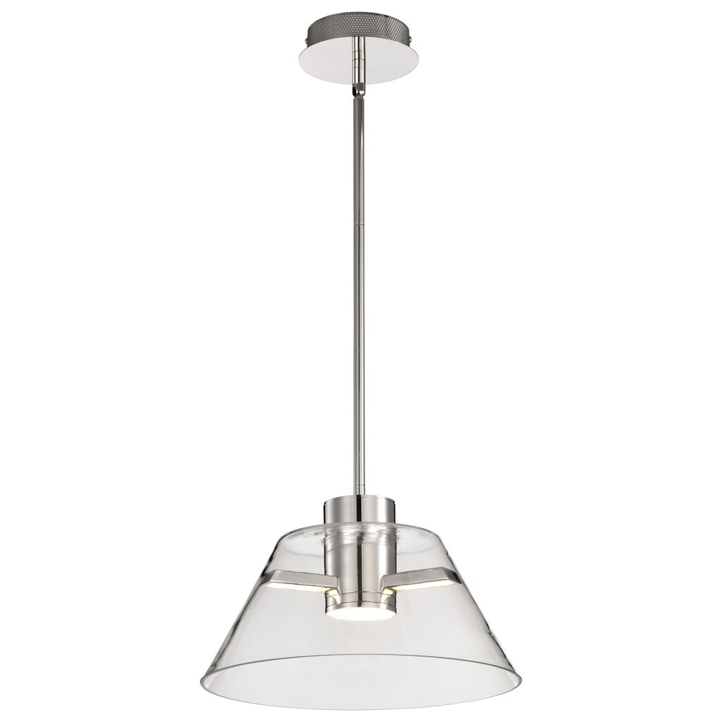 Satco 62-2051 12W LED Fixture Edmond - 14 Inch Pendant Polished Nickel