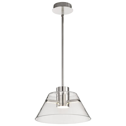 Satco 62-2051 12W LED Fixture Edmond - 14 Inch Pendant Polished Nickel