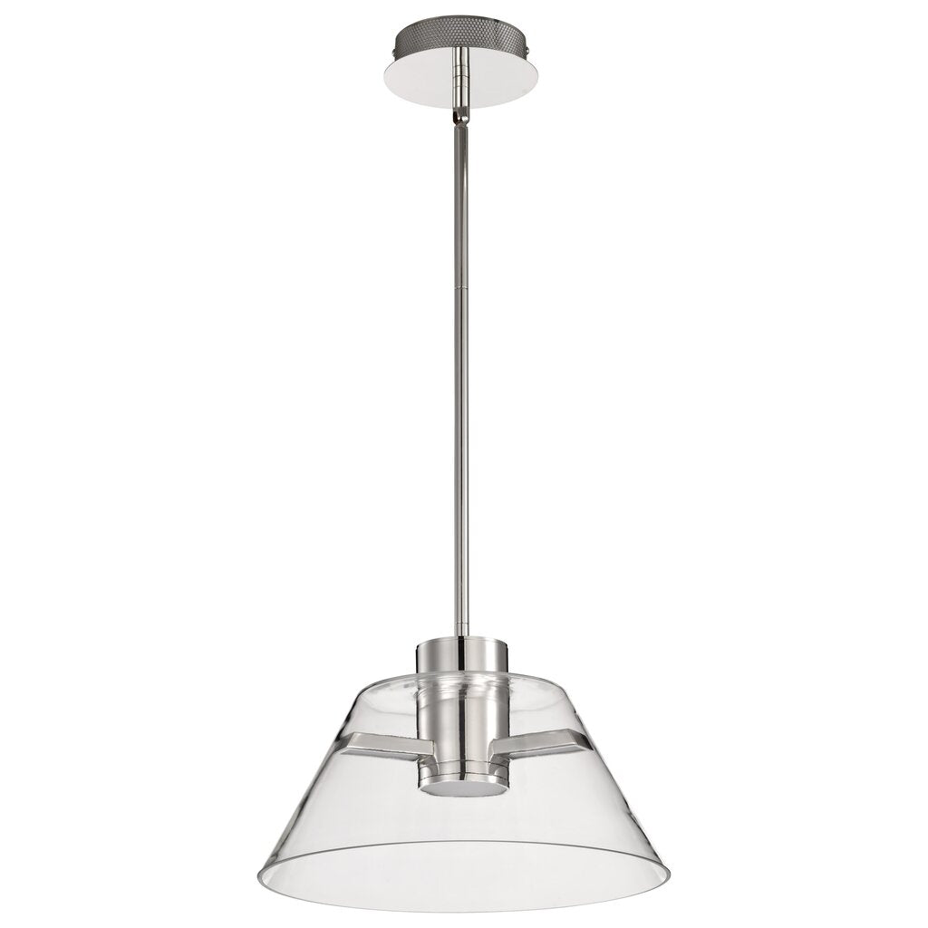 Satco 62-2051 12W LED Fixture Edmond - 14 Inch Pendant Polished Nickel