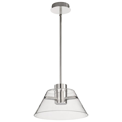 Satco 62-2051 12W LED Fixture Edmond - 14 Inch Pendant Polished Nickel