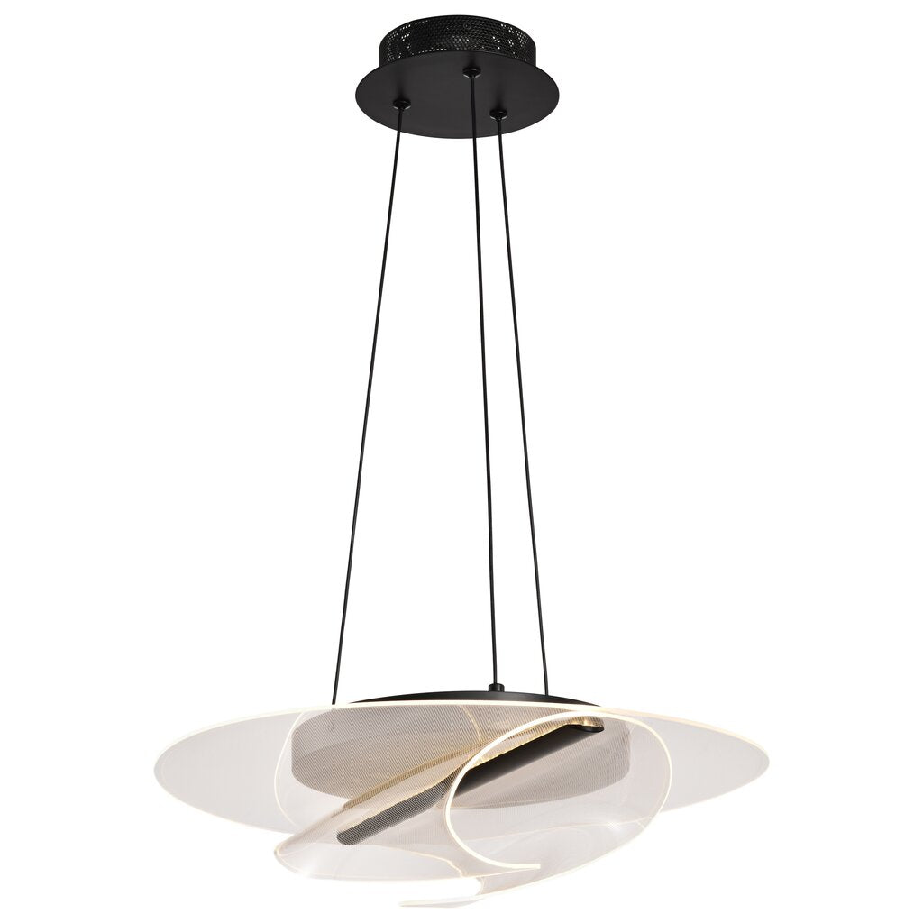 Satco 62-2025 24W LED Fixture Geneva - 18 Inch Pendant Matte Black