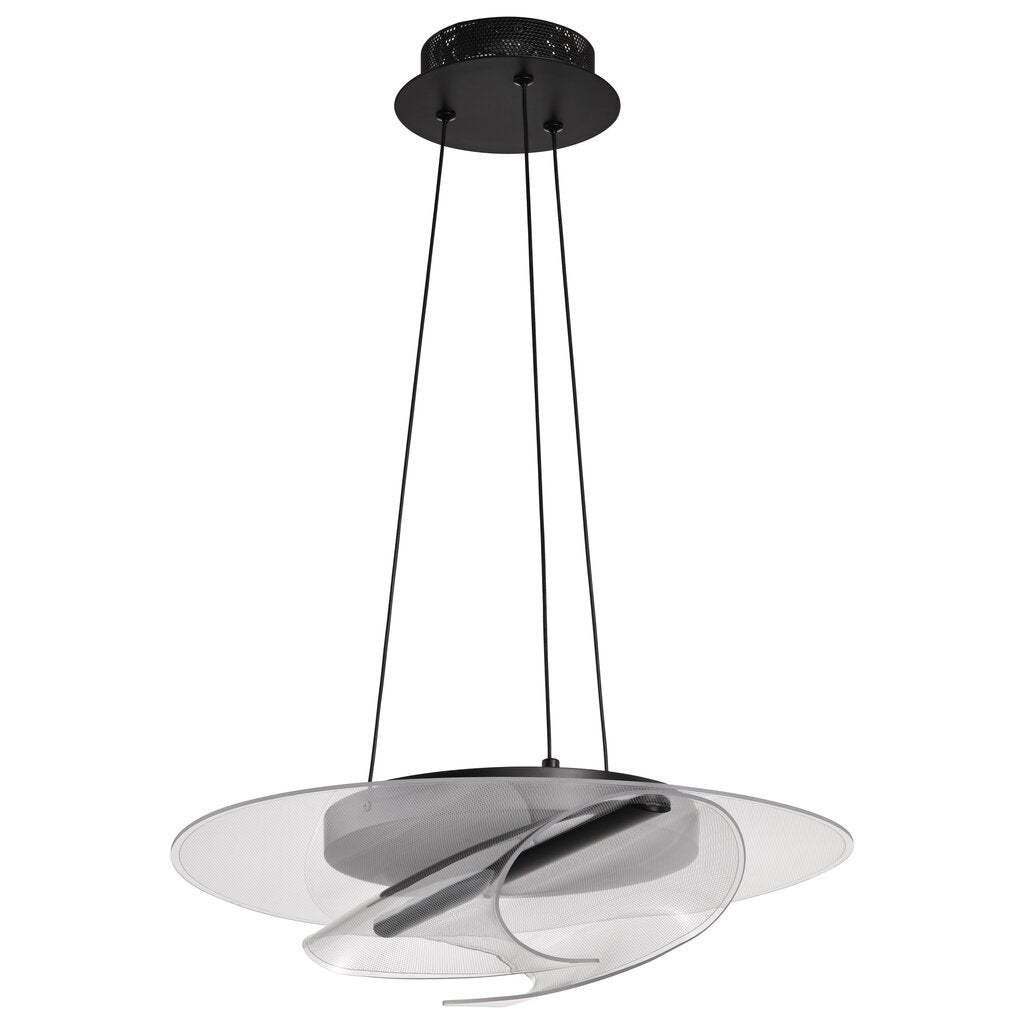 Satco 62-2025 24W LED Fixture Geneva - 18 Inch Pendant Matte Black