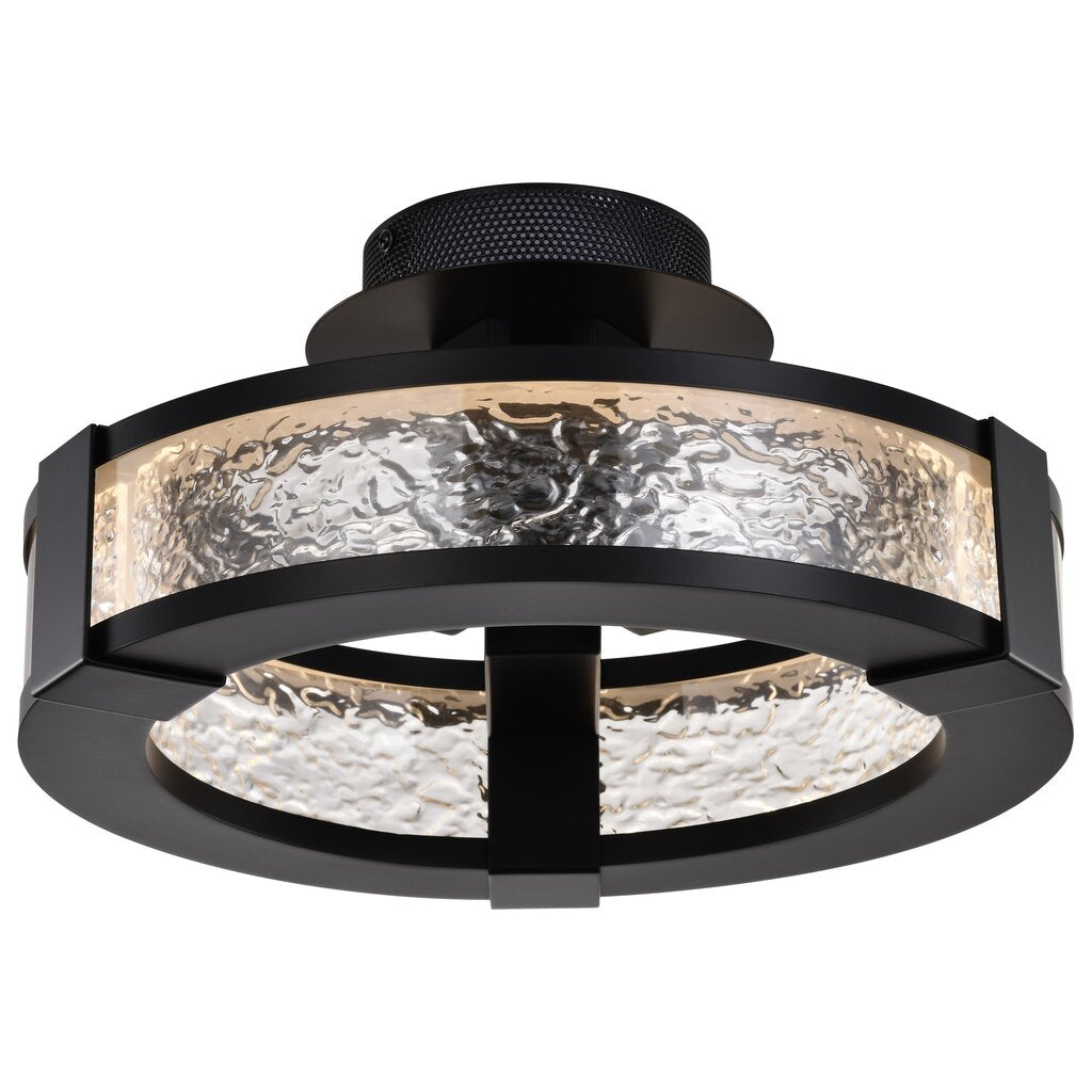 Satco 62-2001 30W LED Fixture Darrow - 13 Inch Semi Flush Matte Black