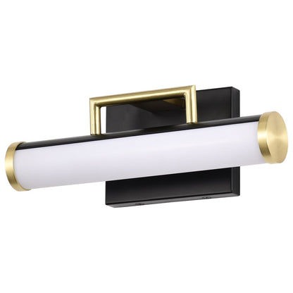 Satco 62-1537 13W LED Fixture Solano Small Vanity - Black and Brushed