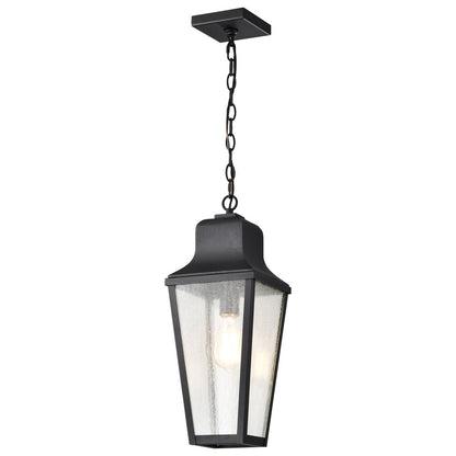 Satco 60-8135 Fixture Lawrence - 1 Light Hanging Lantern Matte Black