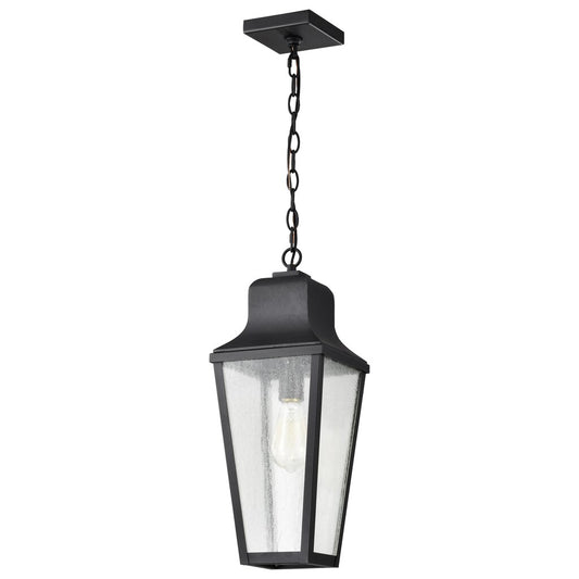 Satco 60-8135 Fixture Lawrence - 1 Light Hanging Lantern Matte Black