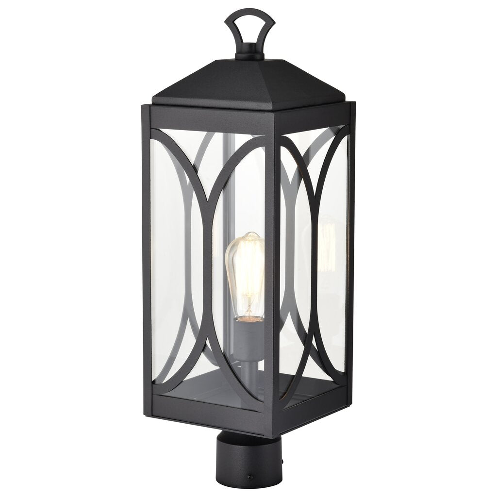 Satco 60-8124 Fixture Oaklyn - 1 Light Post Top Matte Black with Clear