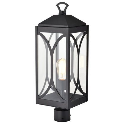 Satco 60-8124 Fixture Oaklyn - 1 Light Post Top Matte Black with Clear