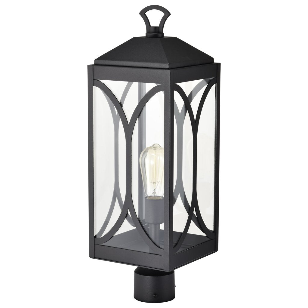 Satco 60-8124 Fixture Oaklyn - 1 Light Post Top Matte Black with Clear