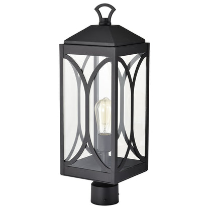 Satco 60-8124 Fixture Oaklyn - 1 Light Post Top Matte Black with Clear