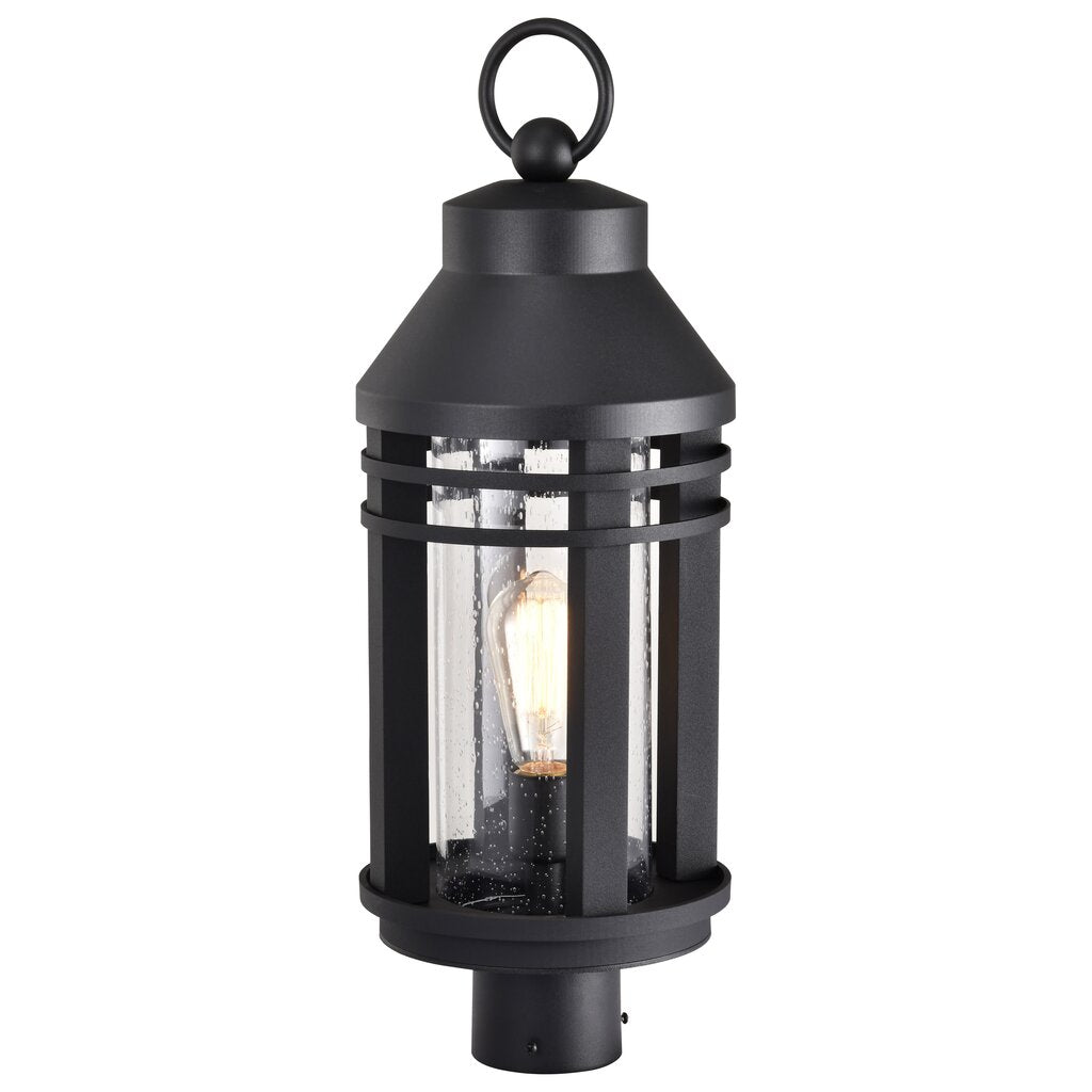 Satco 60-8105 Fixture Wilton - 1 Light Post Top Matte Black with Clear
