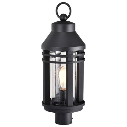Satco 60-8105 Fixture Wilton - 1 Light Post Top Matte Black with Clear