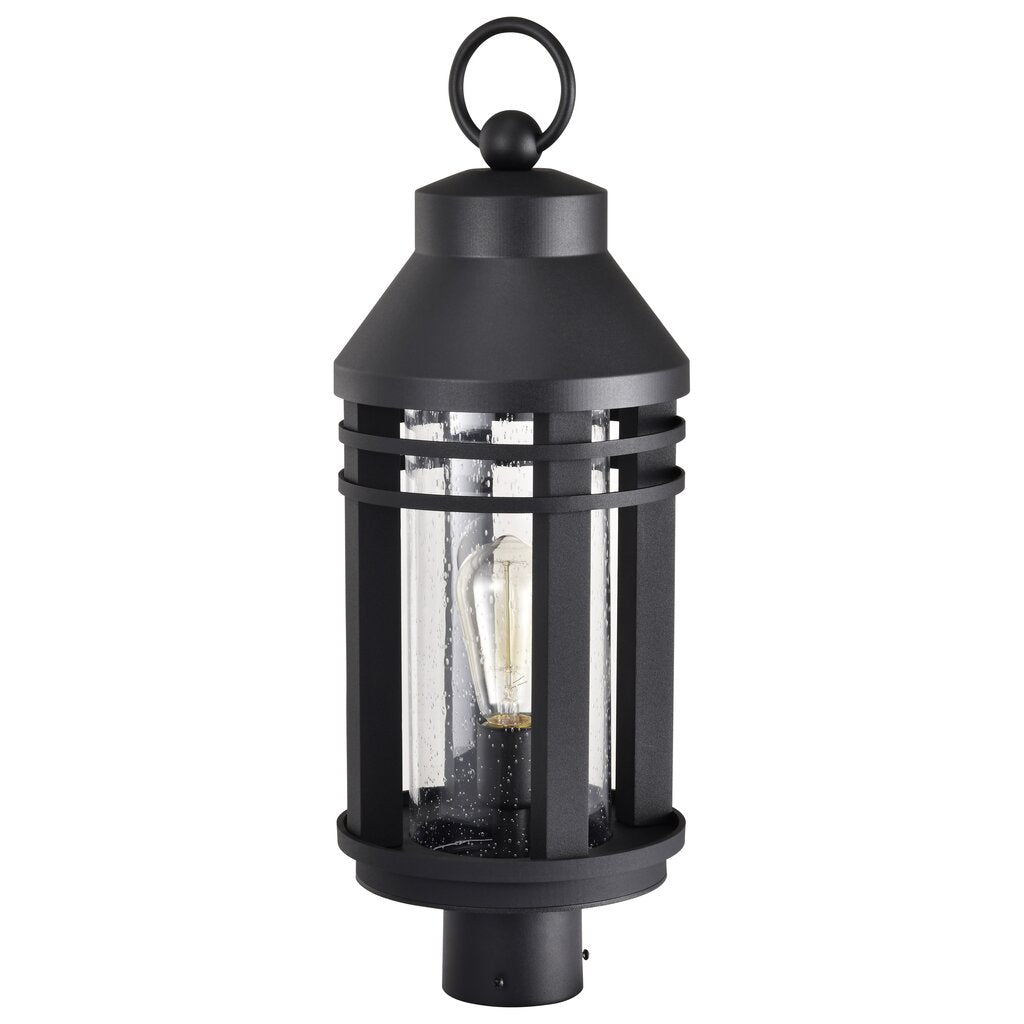 Satco 60-8105 Fixture Wilton - 1 Light Post Top Matte Black with Clear