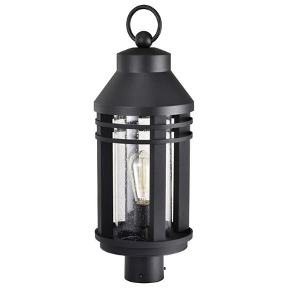 Satco 60-8105 Fixture Wilton - 1 Light Post Top Matte Black with Clear