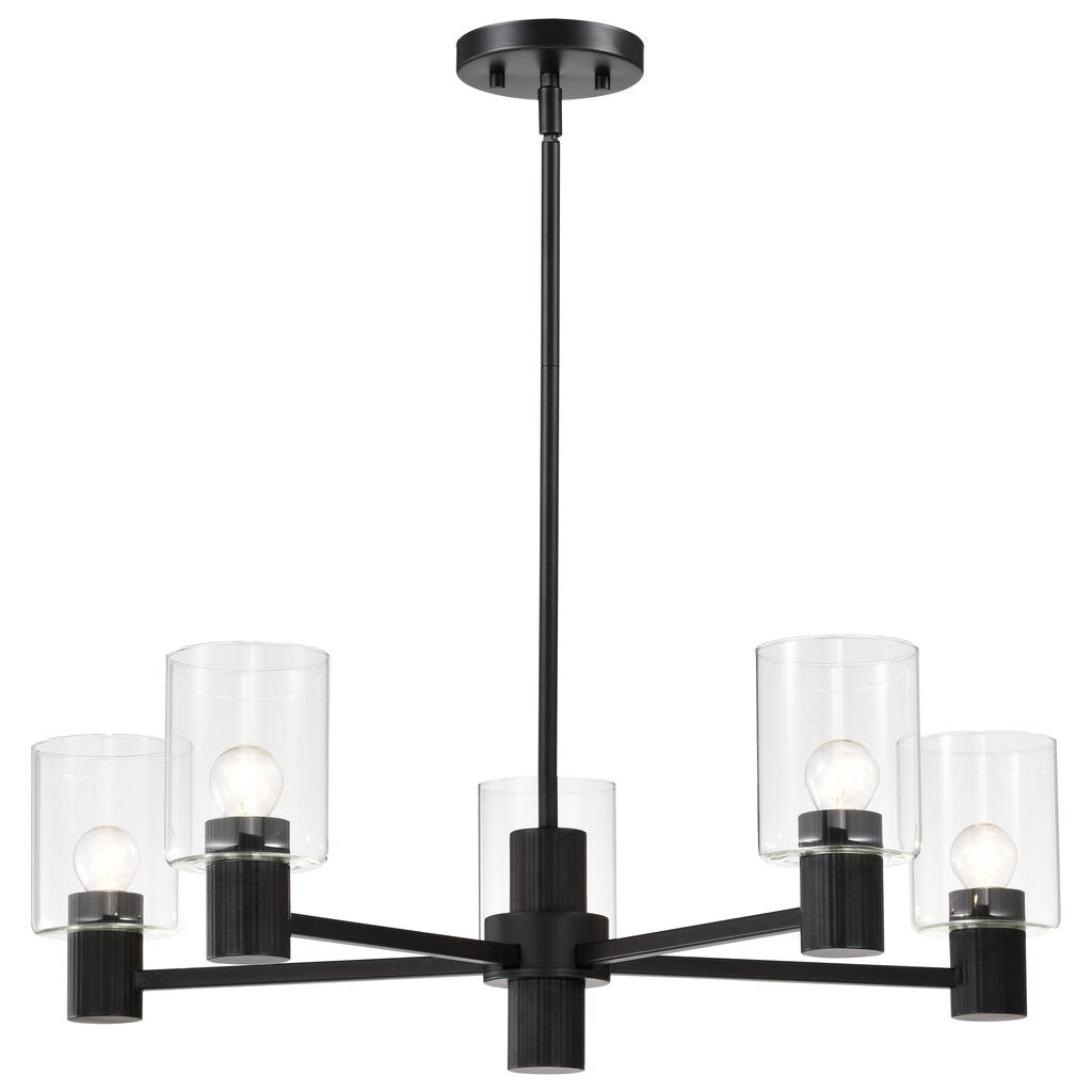 Satco 60-8066 Fixture Clarksville - 28 Inch 5 Light Chandelier Matte