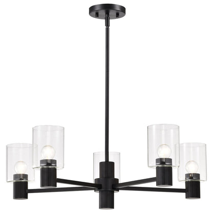 Satco 60-8066 Fixture Clarksville - 28 Inch 5 Light Chandelier Matte