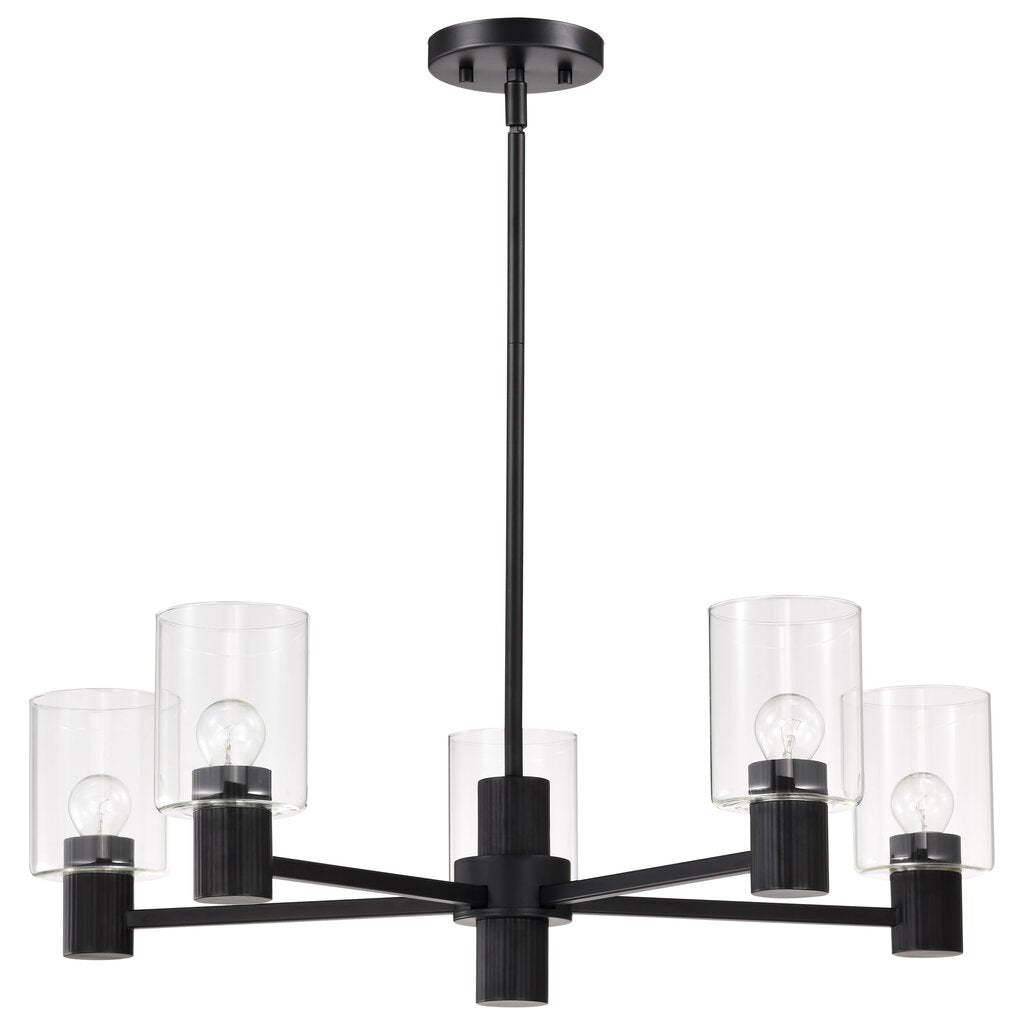 Satco 60-8066 Fixture Clarksville - 28 Inch 5 Light Chandelier Matte