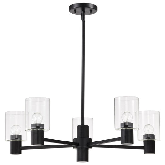 Satco 60-8066 Fixture Clarksville - 28 Inch 5 Light Chandelier Matte
