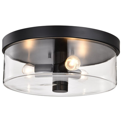 Satco 60-8065 Fixture Clarksville - 15 Inch Flush Mount Matte Black
