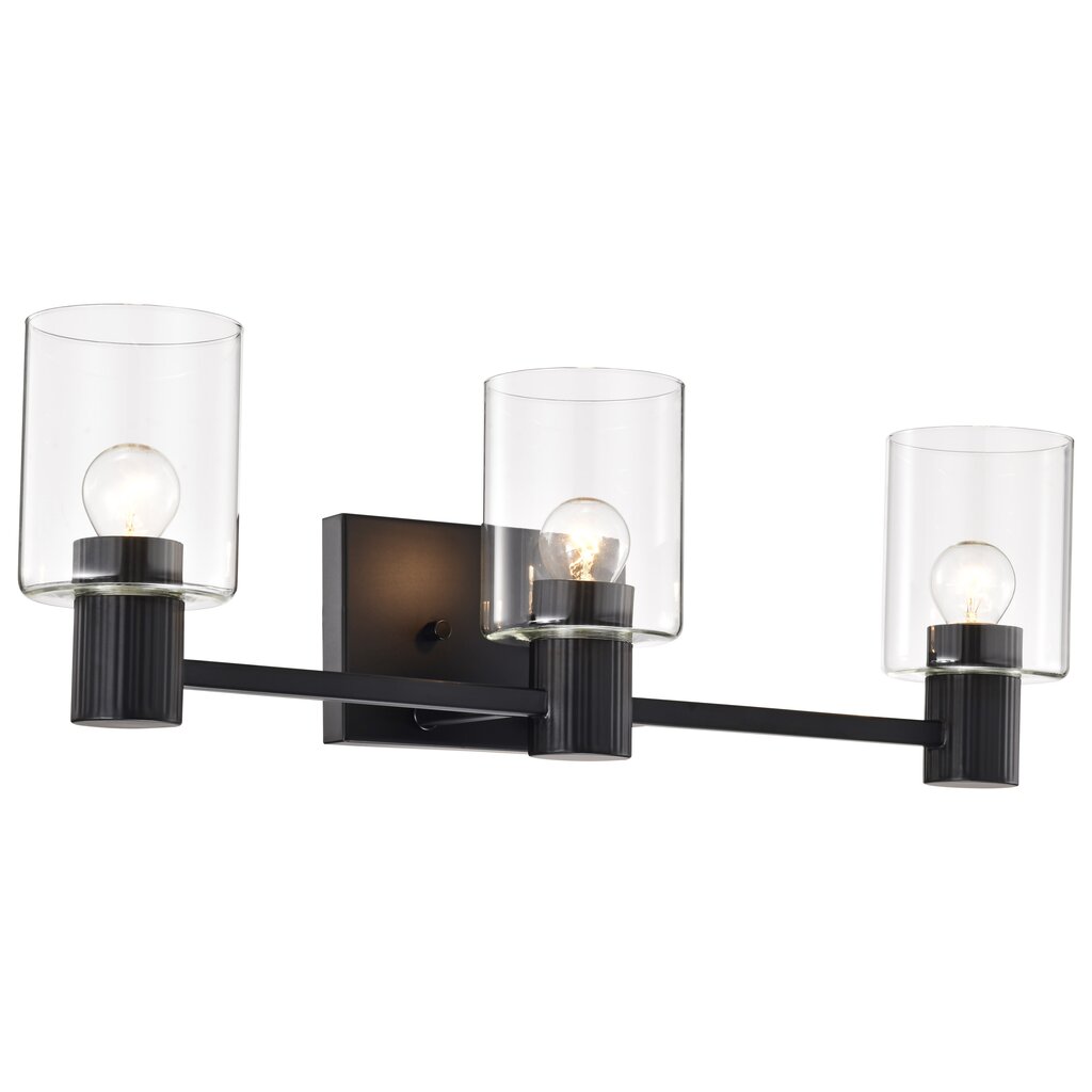 Satco 60-8063 Fixture Clarksville - 3 Light Vanity Matte Black with