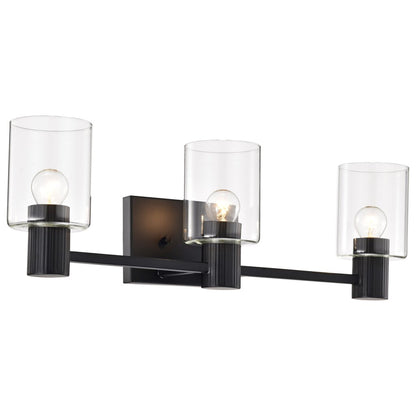 Satco 60-8063 Fixture Clarksville - 3 Light Vanity Matte Black with