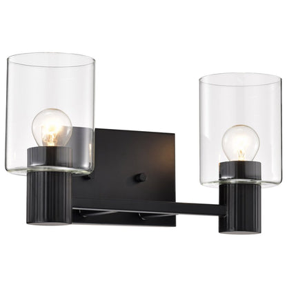 Satco 60-8062 Fixture Clarksville - 2 Light Vanity Matte Black with