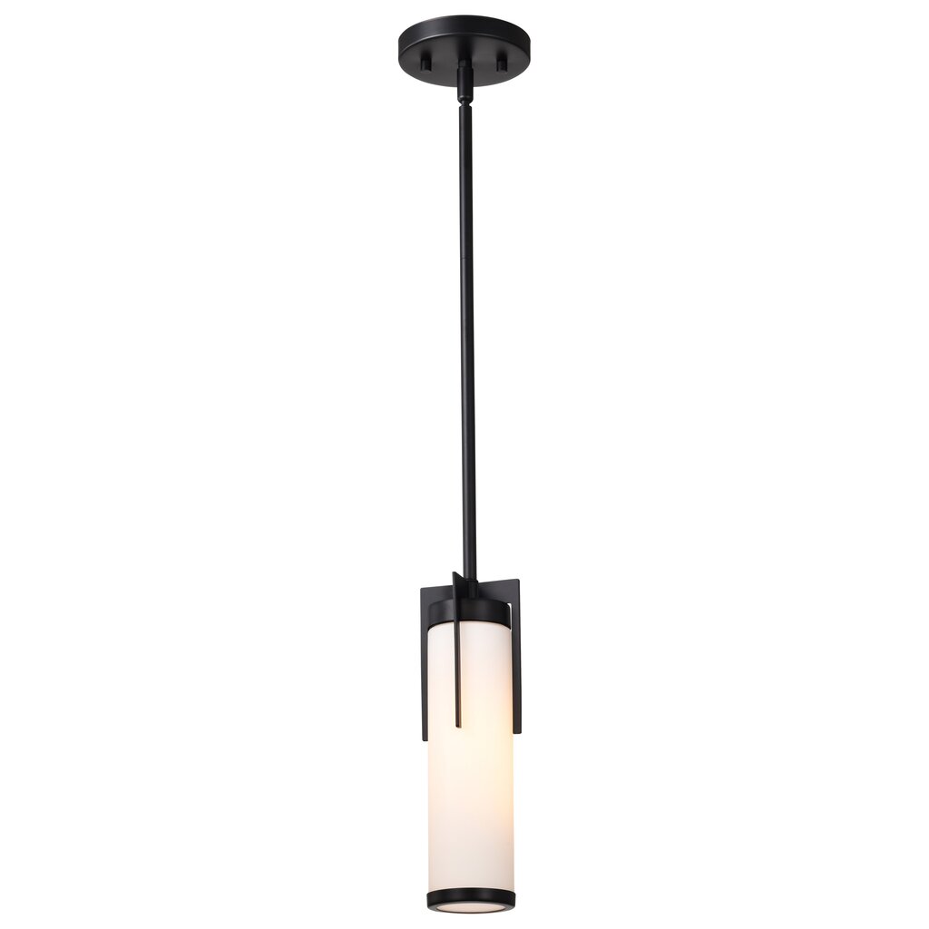 Satco 60-8053 Fixture Roselle - Mini Pendant Matte Black with White