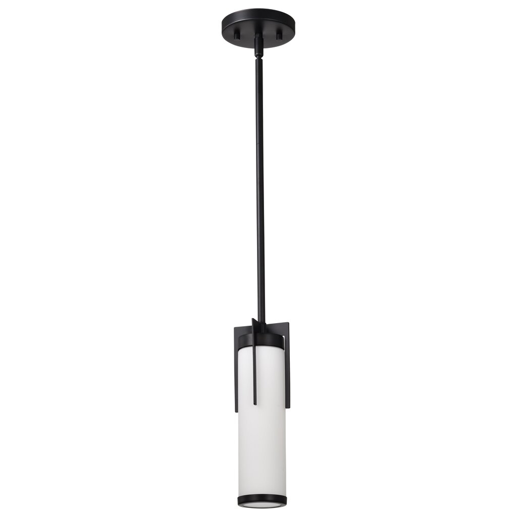 Satco 60-8053 Fixture Roselle - Mini Pendant Matte Black with White