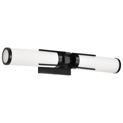 Satco 60-8052 Fixture Roselle - 2 Light Vanity Matte Black with White
