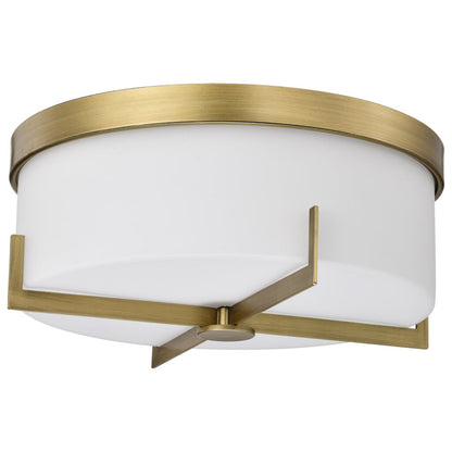 Satco 60-8044 Fixture Roselle - 15 Inch Flush Mount Natural Brass with