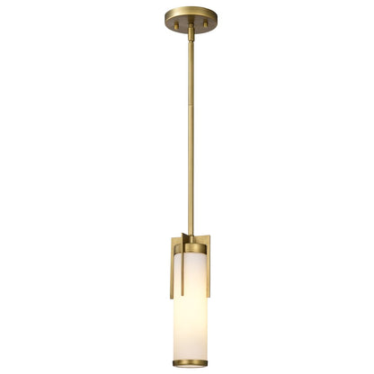Satco 60-8043 Fixture Roselle - Mini Pendant Natural Brass with White