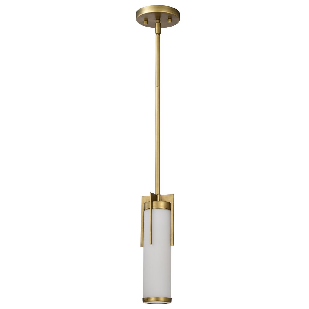 Satco 60-8043 Fixture Roselle - Mini Pendant Natural Brass with White