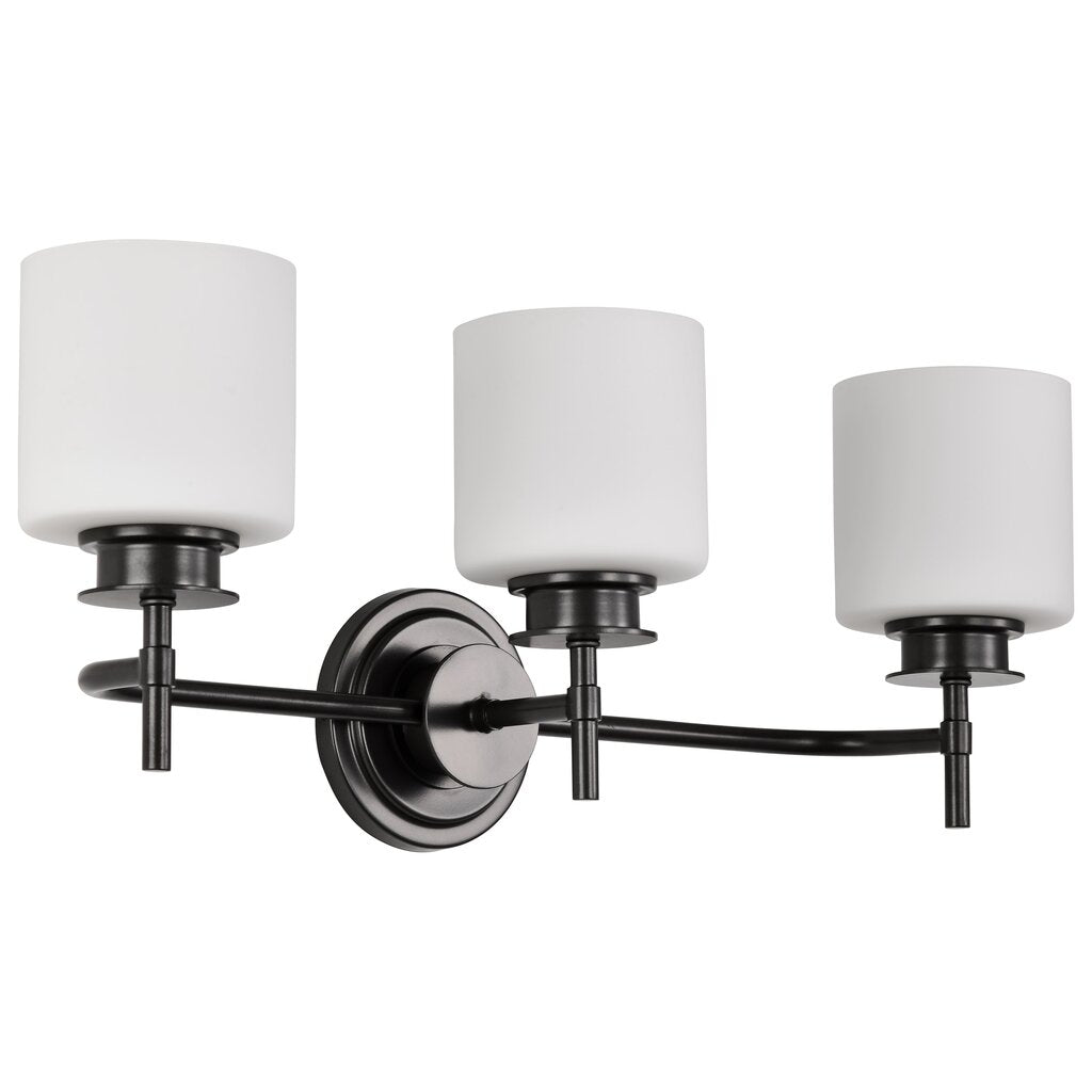 Satco 60-8033 Fixture Warren - 3 Light Vanity Gun Metal with Satin