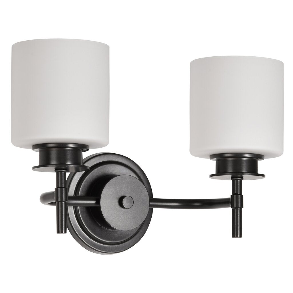 Satco 60-8032 Fixture Warren - 2 Light Vanity Gun Metal with Satin