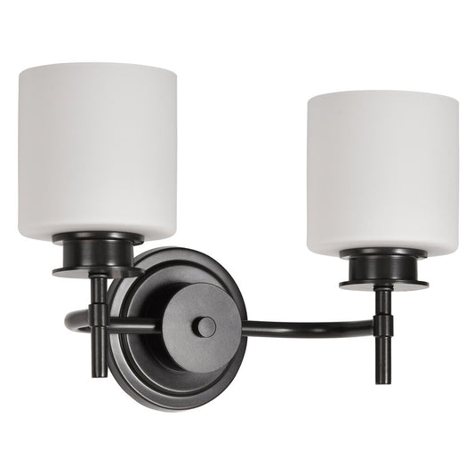 Satco 60-8032 Fixture Warren - 2 Light Vanity Gun Metal with Satin