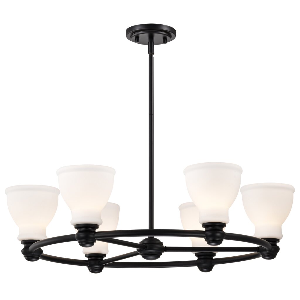 Satco 60-8027 Fixture Russel - 6 Light Chandelier Matte Black with