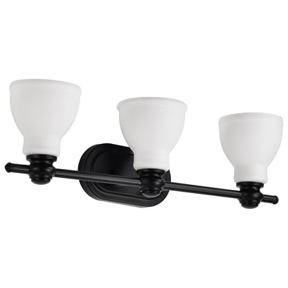 Satco 60-8023 Fixture Russel - 3 Light Vanity Matte Black with Satin