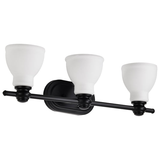 Satco 60-8023 Fixture Russel - 3 Light Vanity Matte Black with Satin