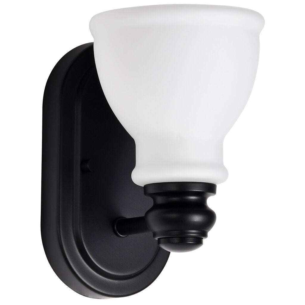 Satco 60-8021 Fixture Russel - 1 Light Vanity Matte Black with Satin