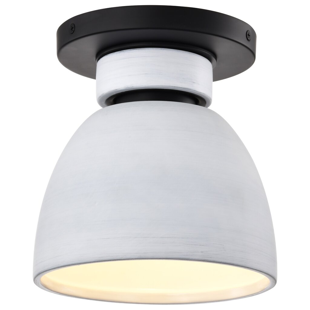 Satco 60-8011 Fixture Collins - 8 Inch Flush Mount Ceramic with Silver